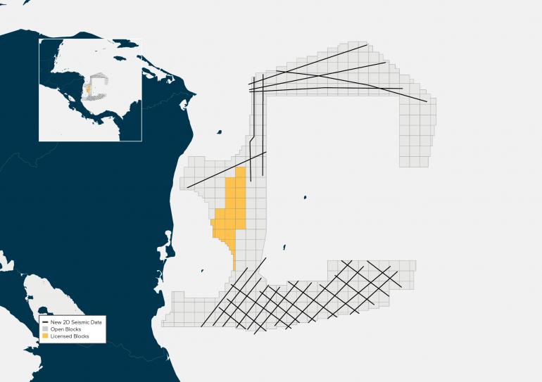 Fig. Nicaragua Caribbean planned multi-client 2D seismic data acquisition.