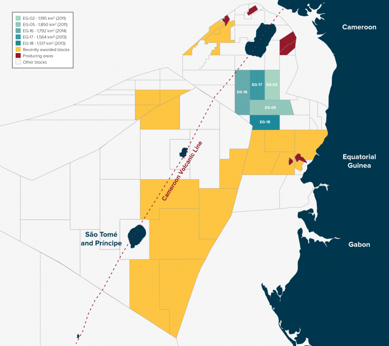 Figure 1: Geoex datasets alongside recently awarded licenses and producing areas.